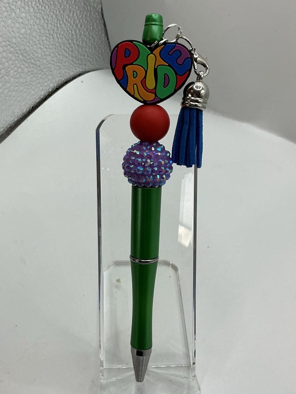 LGBTQ RAINBOW PRIDE HEART BEAD HANDMADE DECORATIVE PEN